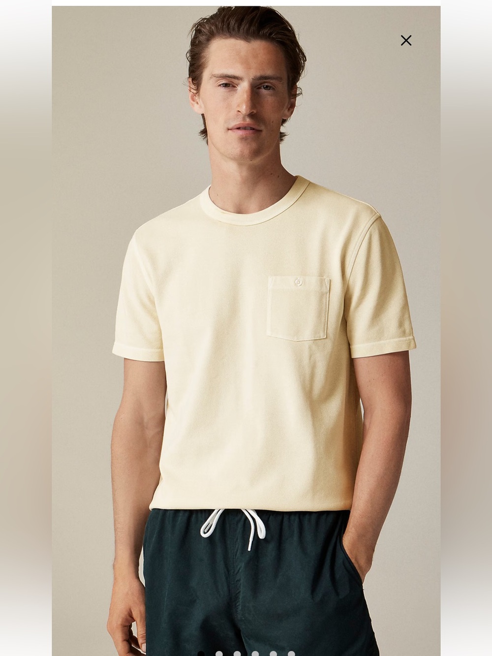 J. Crew Washed piqué pocket T-shirt natural